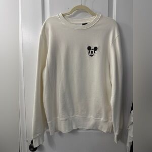 Disney Cream Crewneck Sweater with Mouse Emblem